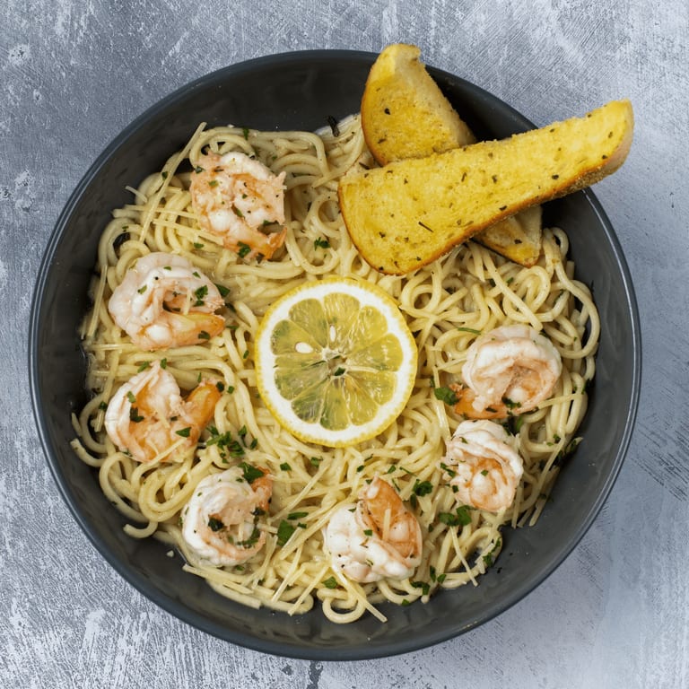 Indulge in our shrimp scampi