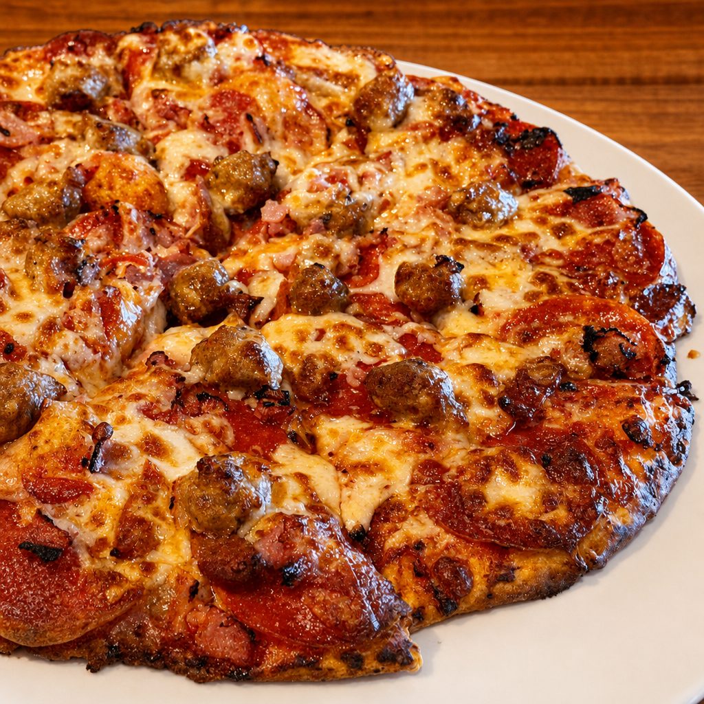 All Meat Pizza.